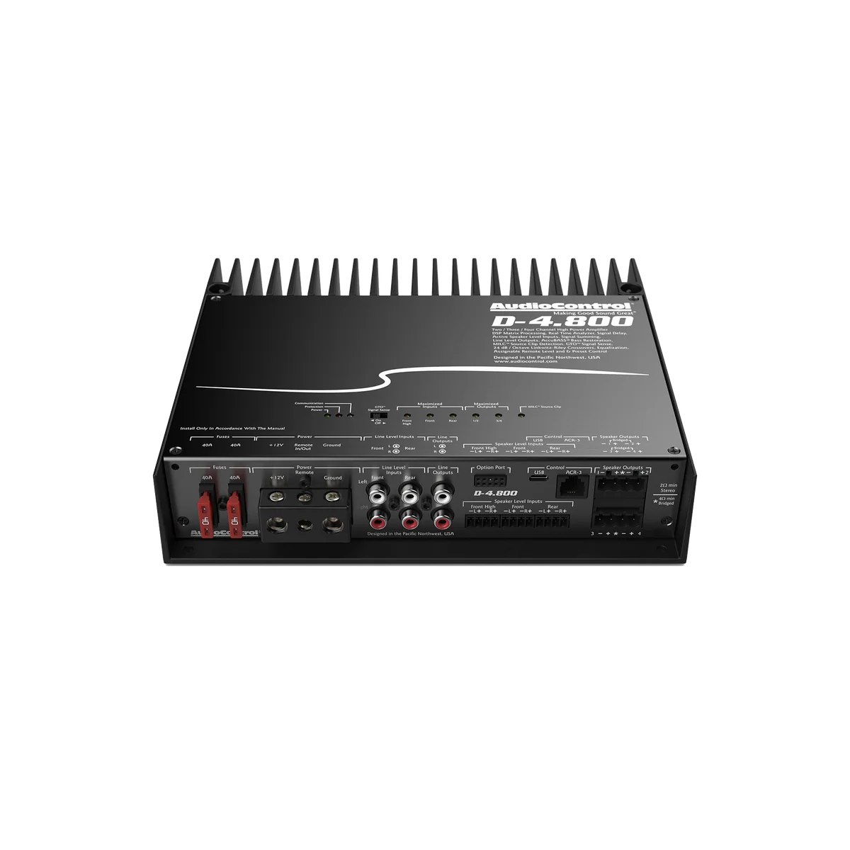 AUDIOCONTROL D-4.800 High-Power 4-Channel DSP Matrix Amplifier w/AccuBASS/IN STOCK NOW