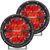 Rigid Industries 36203 360-Series LED Off-Road Light 6 in Spot Beam for High Speed 50 MPH Plus Red Backlight Pair