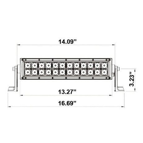 Heise HE-DR14 - Dual Row Light Bar -14 Inches