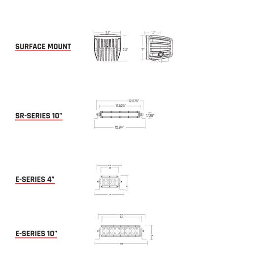 Rigid Industries - 502393 - D-Series Infrared Driving Surface Mount Pair