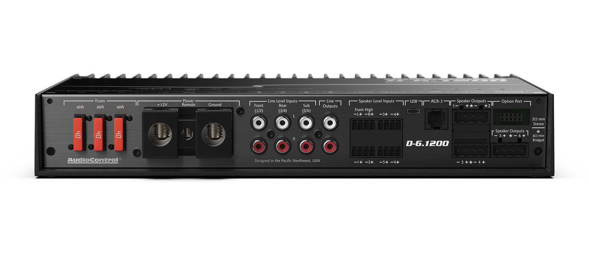 Audio Control D-6.1200 High-Power 6 Channel Dsp Matrix Amplifier with Accubass®  IN STOCK NOW