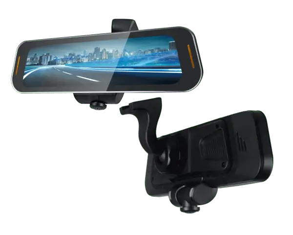 TOMBO 360X  360 Surround View Frameless Rearview Mirror with 4K Dash Camera and 10-inch Touchscreen TFT Monitor with blind spot indicators.  REAR CAMERA included.