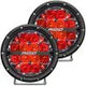 Rigid Industries 36203 360-Series LED Off-Road Light 6 in Spot Beam for High Speed 50 MPH Plus Red Backlight Pair