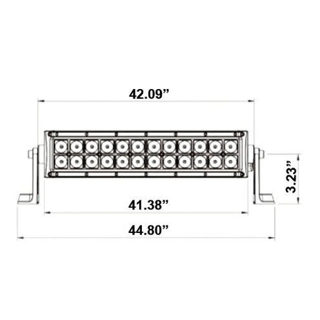Heise HE-BDR42 Dual Row Blackout Light Bar - 42 Inches