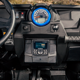 ROCKFORD FOSGATE  RZR-STAGE2           Three Quarter Beauty Shot of Products Included in Kit RZR Stage 2: Stereo and Front Speaker Kit for Select Polaris® RZR® Models (Gen-2)